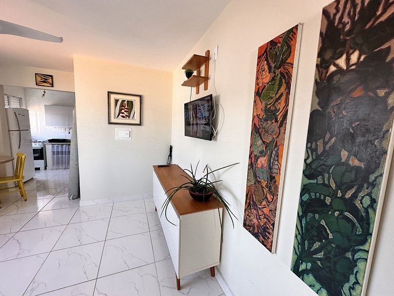 Condomínio próximo mar, balcón e Parrilla